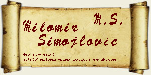 Milomir Simojlović vizit kartica